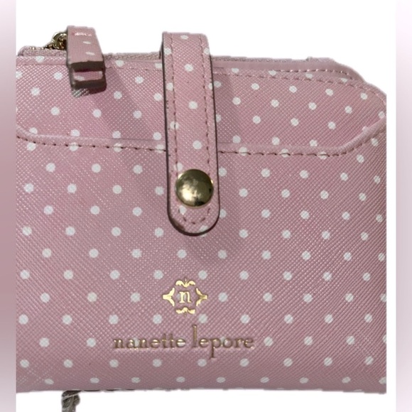 Nanette Lepore “Liza” Bi-fold Polka Dot Wallet, Pink - Picture 1 of 14